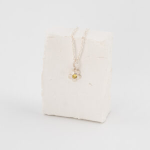 Secret Garden Daisy Pendant - Yellow Sapphire - Silver - Image 2