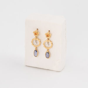 Morning Dew Flower Drop Earrings - Image 2