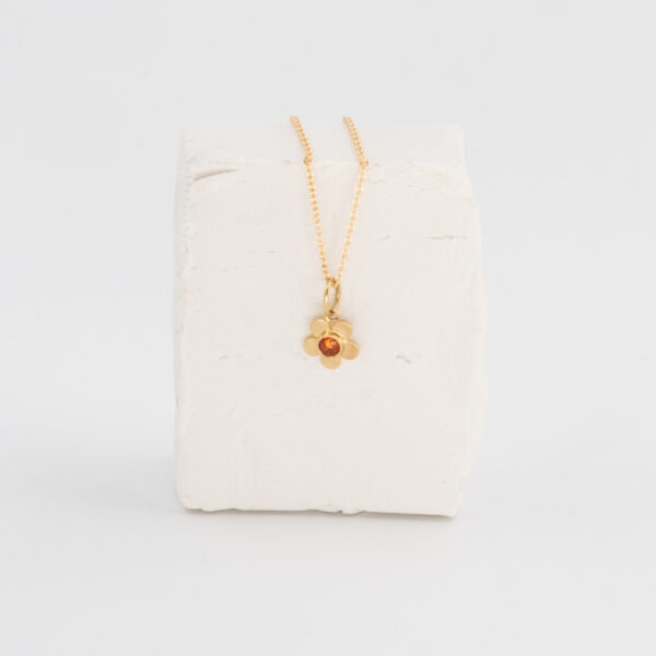 Secret Garden Daisy Pendant - Orange Sapphire