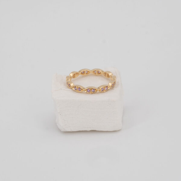 Ribbon Ring with Purple Sapphire